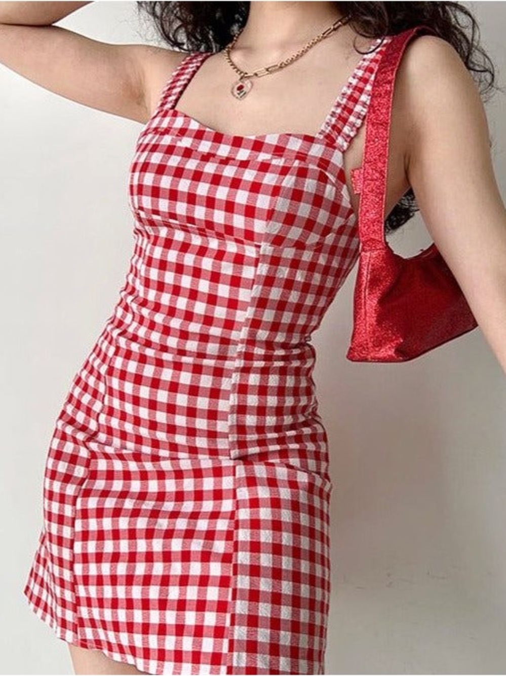 Zara Red and White Gingham Dress